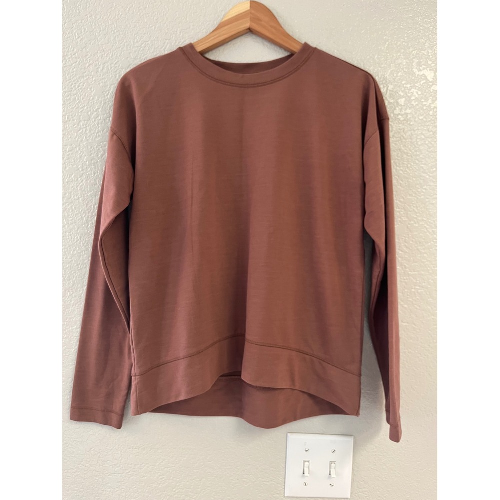 Avia Womens Mauve Brown Crewneck Sweatshirt Drop Shoulder Small 4-6